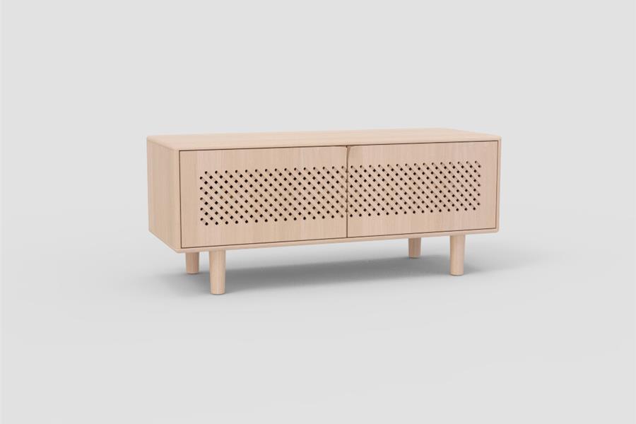 TV-kast met raster 2-deurs - Theuns Eiken meubels