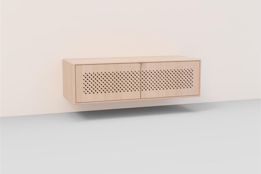 TV-kast hang met raster 2-deurs - Theuns Eiken meubels